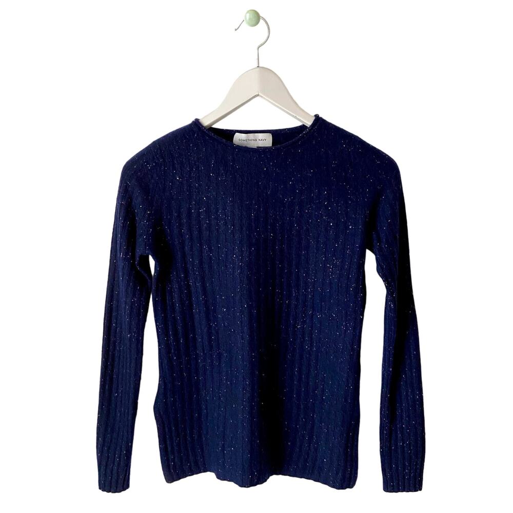 Something Navy Blue Cashmere Sweater Size XS